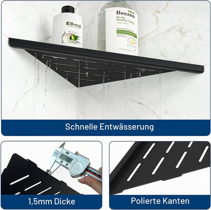 Neodrain Eckregal Duschablage Edelstahl Duschregal Fliesen Eingelassen für Badezimmer Shampoo Halter