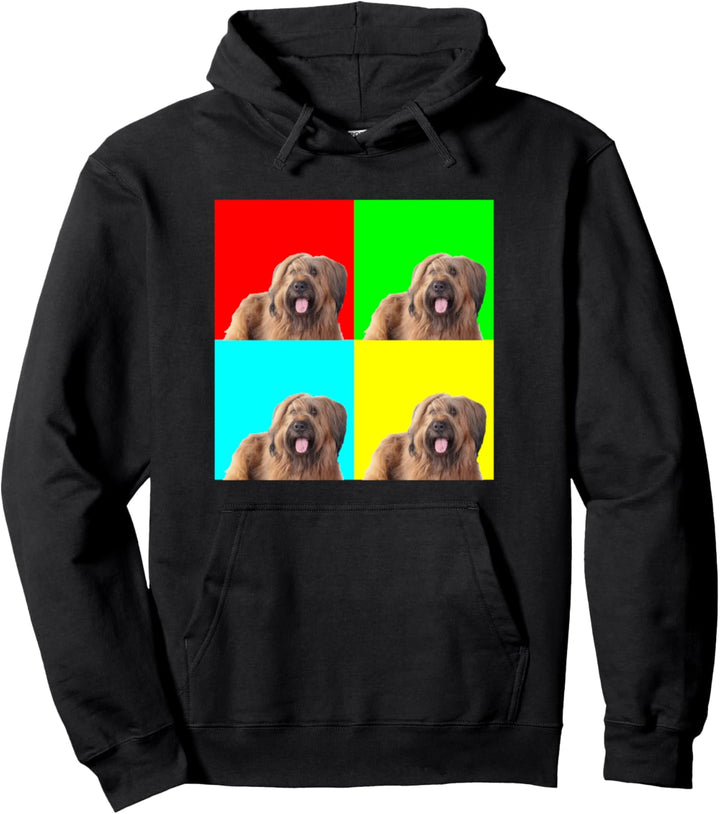 Pop Art Dog Briard Pullover Hoodie