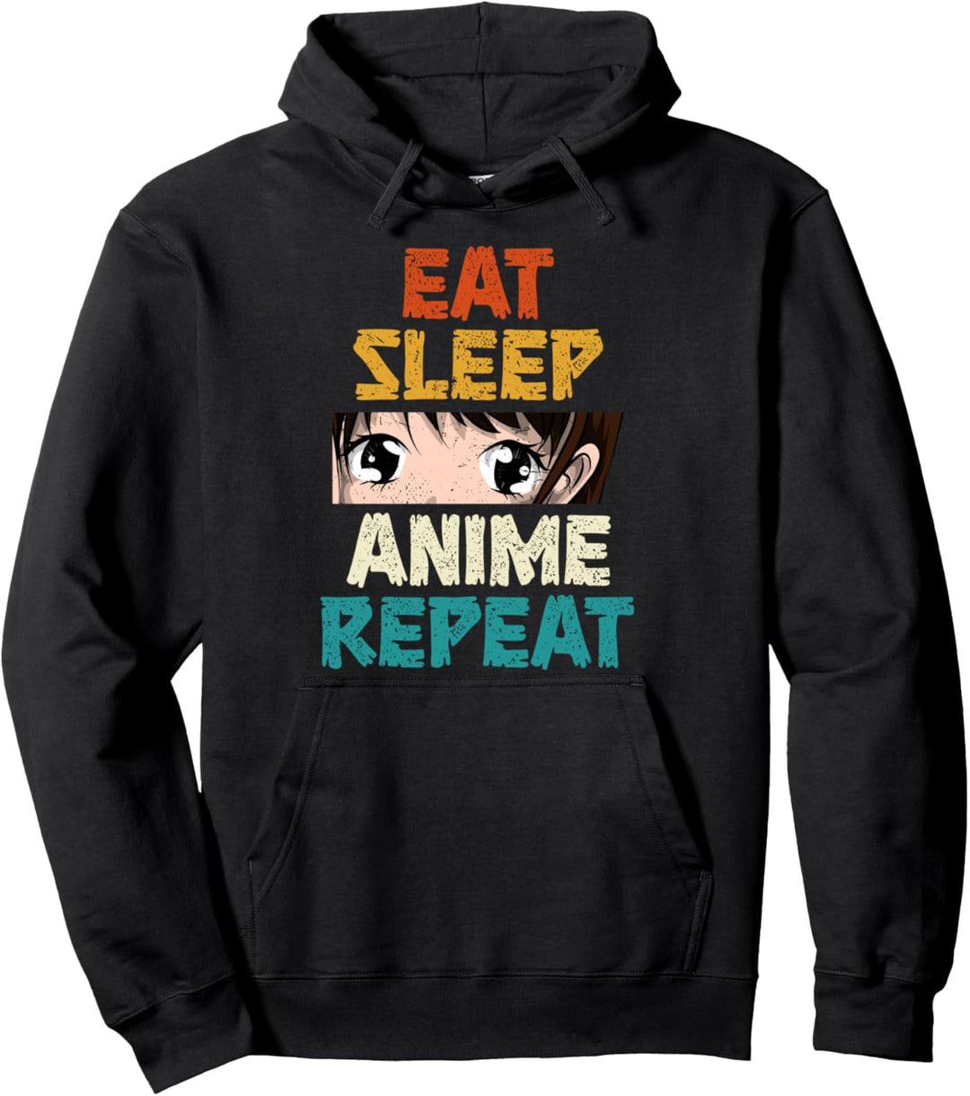 Essen Schlafen Anime Wiederholen Japan Otaku Lustiges Anime Pullover Hoodie