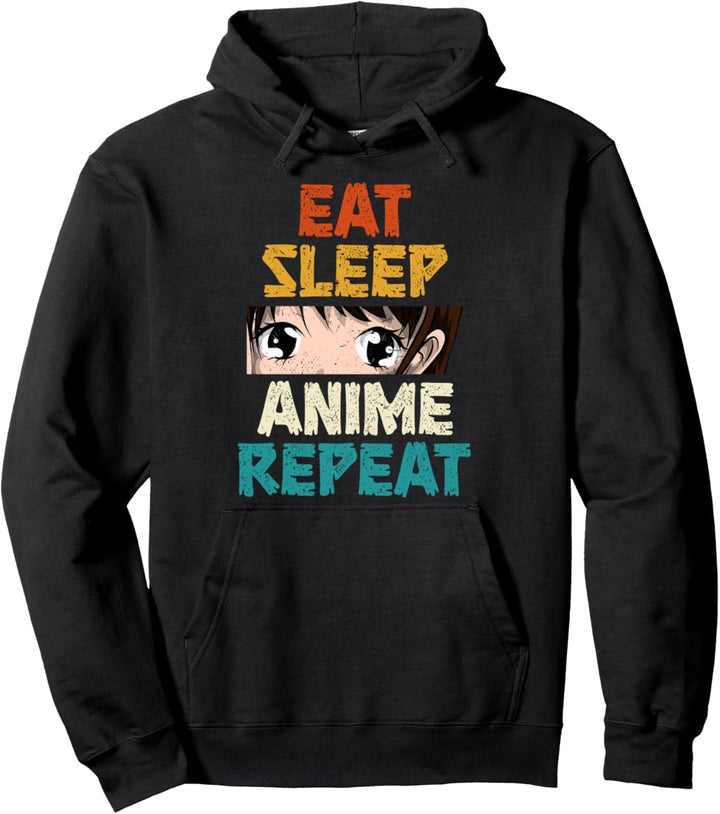 Essen Schlafen Anime Wiederholen Japan Otaku Lustiges Anime Pullover Hoodie
