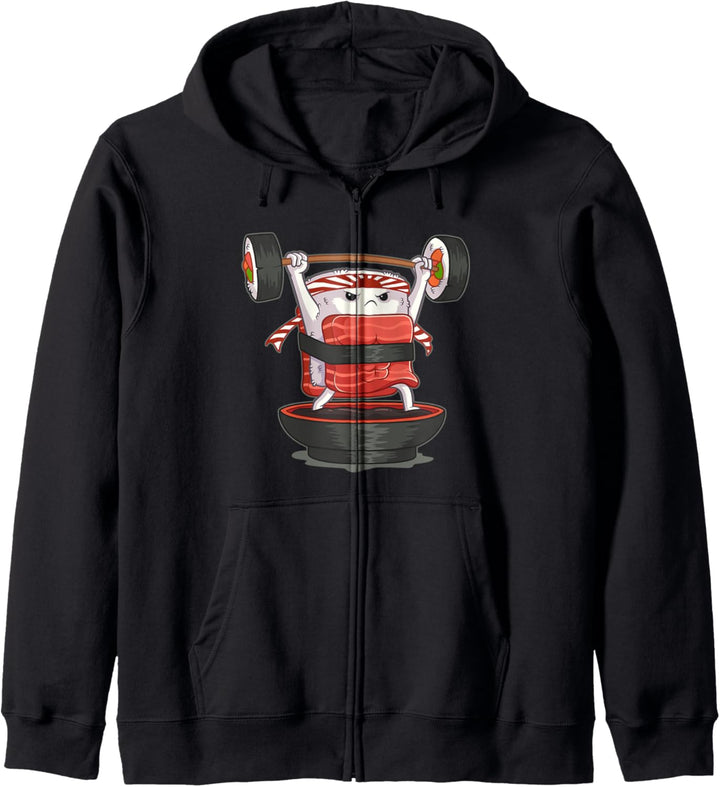 Kawaii Anime Otaku Japanisch Sushi Nigiri Gewichtheben Kapuzenjacke