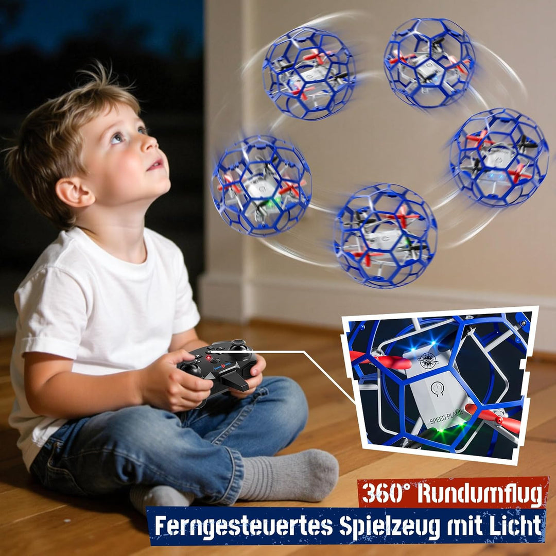 Ferngesteuerte Drohnen für Kinder 8–12 Jahre, 2,4 GHz RC-Flugspielzeug-Helikopterball mit Lichtern,