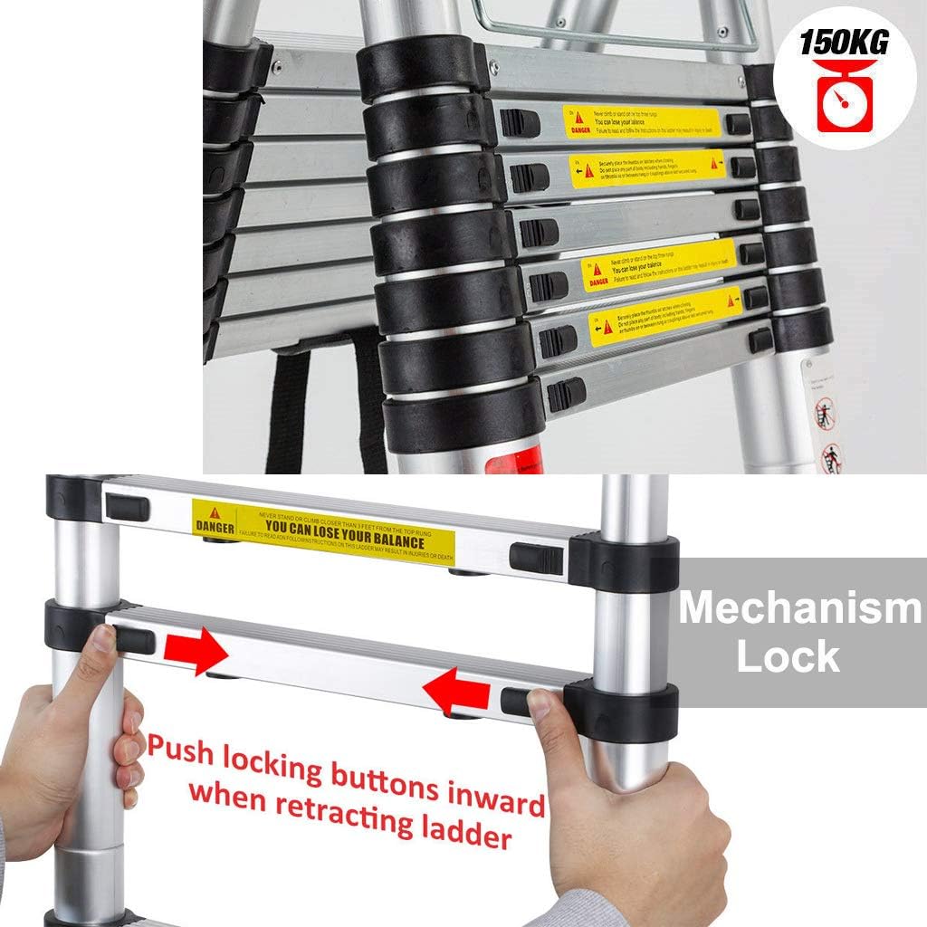 5M Teleskopleiter Alu Leiter 2,5M+2,5M Schiebeleiter Klappleiter Multifunktionsleiter Ausziehleiter