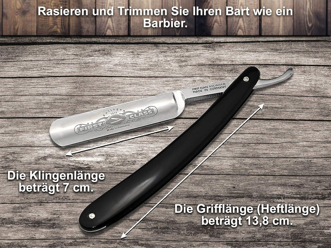 Rasiermesser Solingen Set mit Abziehleder und Paste Made in Germany - Premium Rasier-Set für Herren