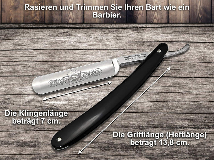 Rasiermesser Solingen Set mit Abziehleder und Paste Made in Germany - Premium Rasier-Set für Herren