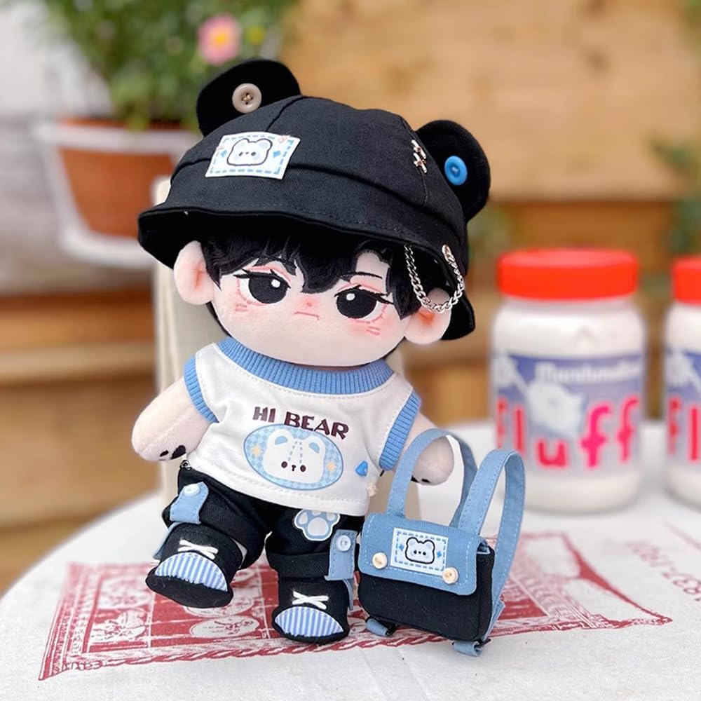 niannyyhouse 20cm Plüsch Puppe Kleidung Parkour Bär Set Lose Hut Mantel Hosen Rucksack Weste Schuhe