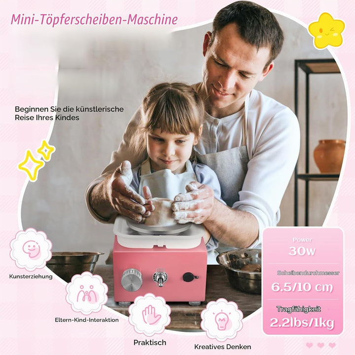 Töpferscheibe Elektrisch, Töpferscheibe Keramik Rad Maschine 30 W,Mini Electric Pottery Wheel mit 10