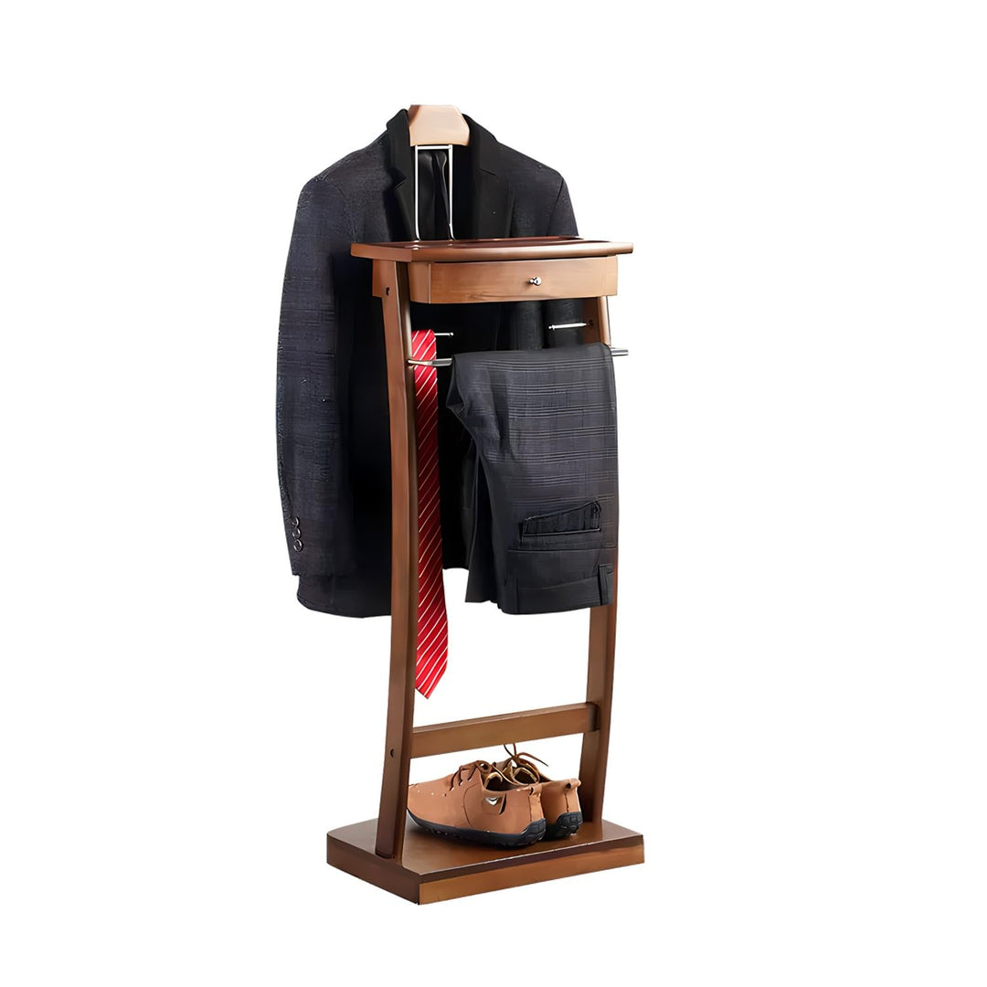 Stummer Diener aus Massiv Holz, Stummer Damen Diener mit Hosenbügel, Kleiderbutler Stummer Diener mi