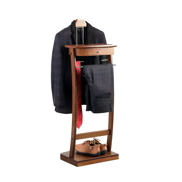 Stummer Diener aus Massiv Holz, Stummer Damen Diener mit Hosenbügel, Kleiderbutler Stummer Diener mi