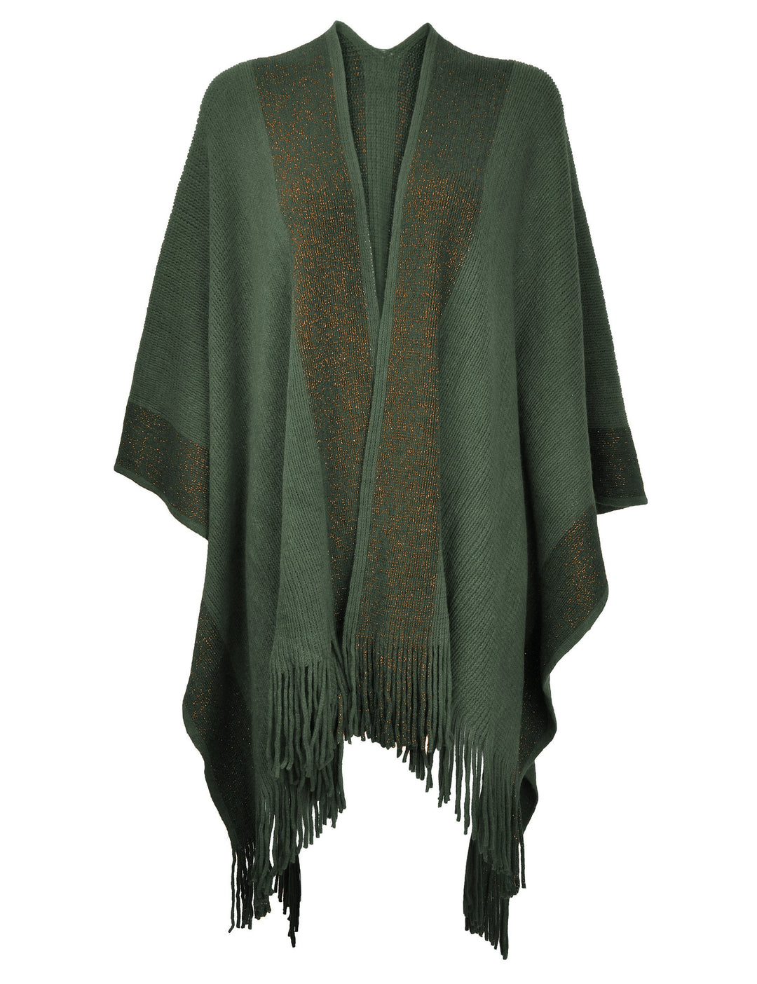 ZLYC Damen Weiche Schlichte Poncho Capes Retro Cardigans Pullover Armee-grün, Armee-grün