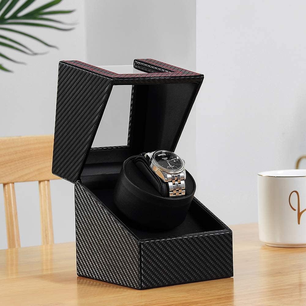 LINGFANSTORE Automatische Uhrenbeweger Box,luxuriöser Single Uhrenbeweger,Uhrengehäuse mit leisem Ma