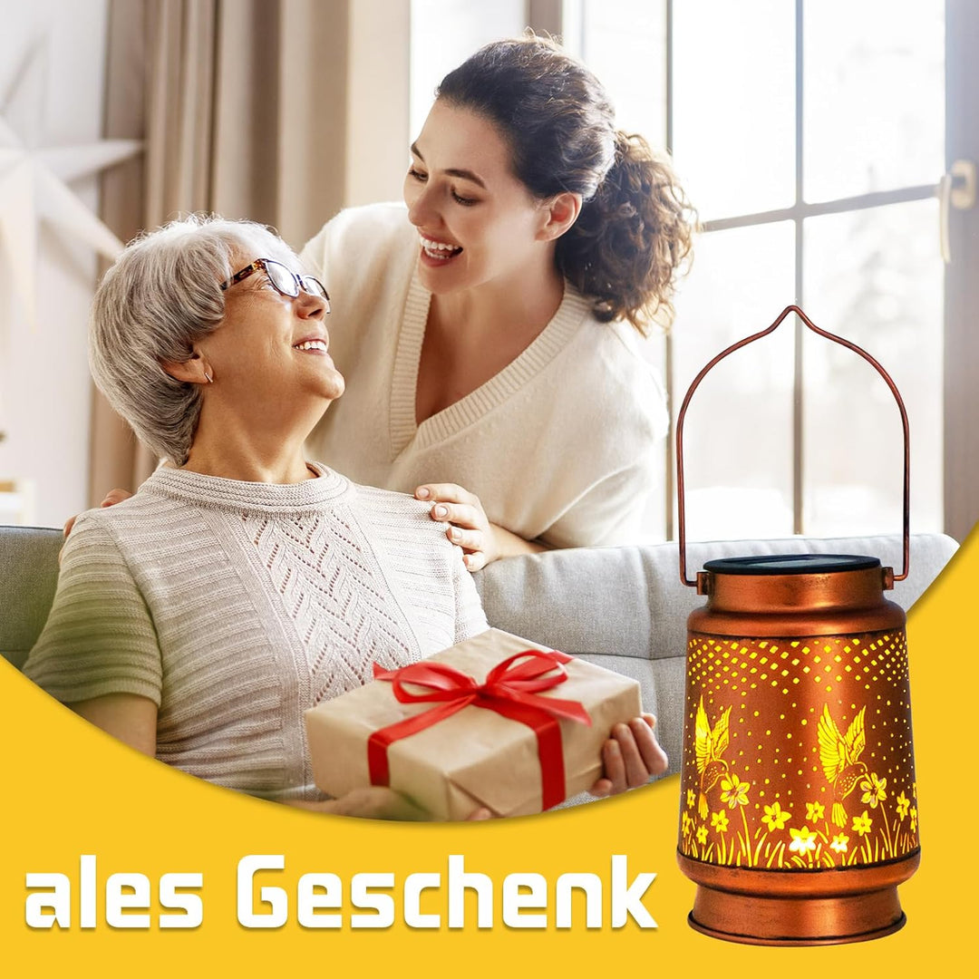 Kolibri Solar Laterne Lichter im Freien hängen, Metall-Deko-Laternen-Wasserdichtes LED-Deko-Licht fü