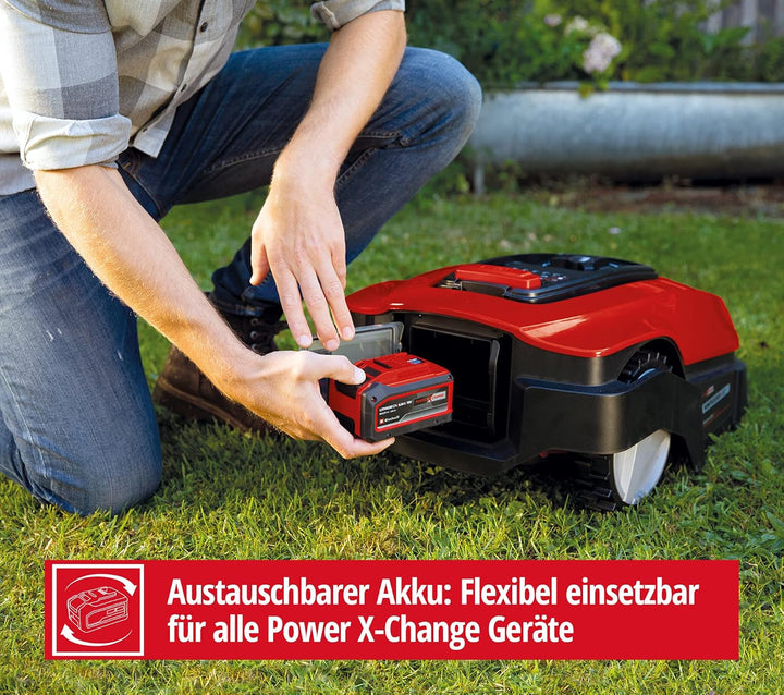 Einhell Mähroboter FREELEXO 600 BT (für bis zu 600 m², Multizonenmäher, Bluetooth App, inkl. 2,5 Ah