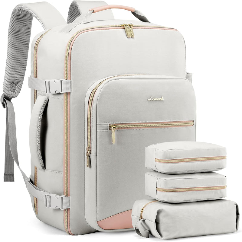 LOVEVOOK Handgepäck Rucksack Flugzeug, 45L Gross Reiserucksack Damen Kofferrucksack, Wasserdicht Rei