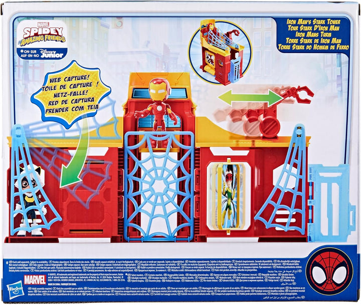 Hasbro Marvel Spidey und Seine Super-Freunde Iron Mans Turm, Spielset mit Iron Man Action-Figur, Sic