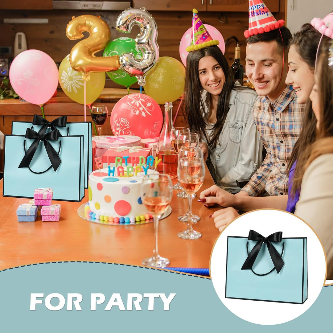 Geschenktüte mit Schleife,Geschenktüte Weiss,Geschenktaschen für Geburtstag, Hochzeit, Festivalfeier