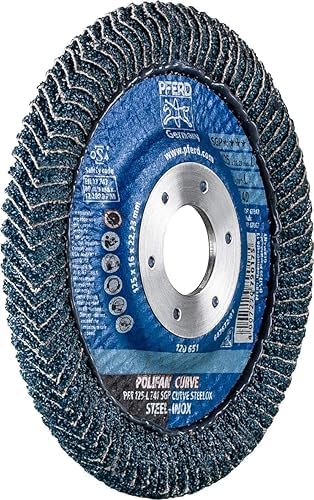 PFERD Fächerscheibe POLIFAN CURVE 2 Stück | Ø 125 mm, Breite L (14 mm), Z40, SGP STEELOX | 69398196