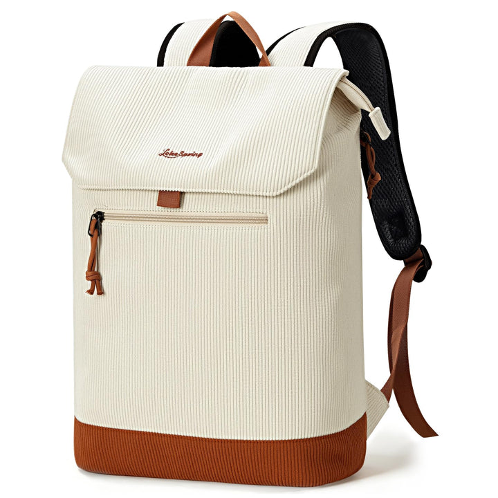 Rucksack Damen & Herren, Mattleder Tagesrucksack mit 15,6" Laptopfach, Eleganter City und Business B