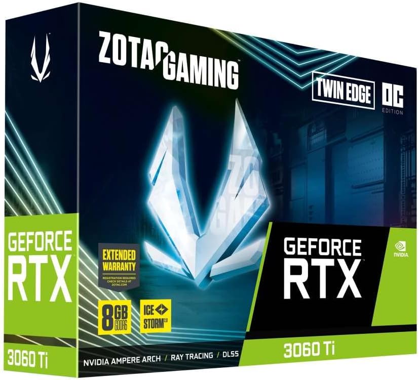 Zotac Grafikkarte Nvidia GeForce RTX 3060 Ti 8 GB Twin Edge OC LHR 8 GB Gaming GEFORCE, Schwarz RTX