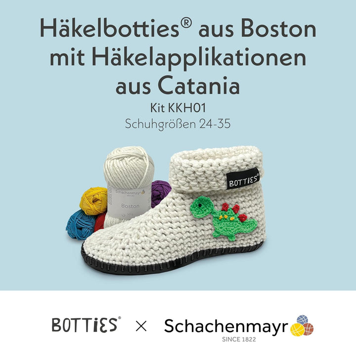 Botties X Schachenmayr Kids Kit weiss/bunt Häkel-Kit 28/29 EU Weiss Bunt, 28/29 EU Weiss Bunt