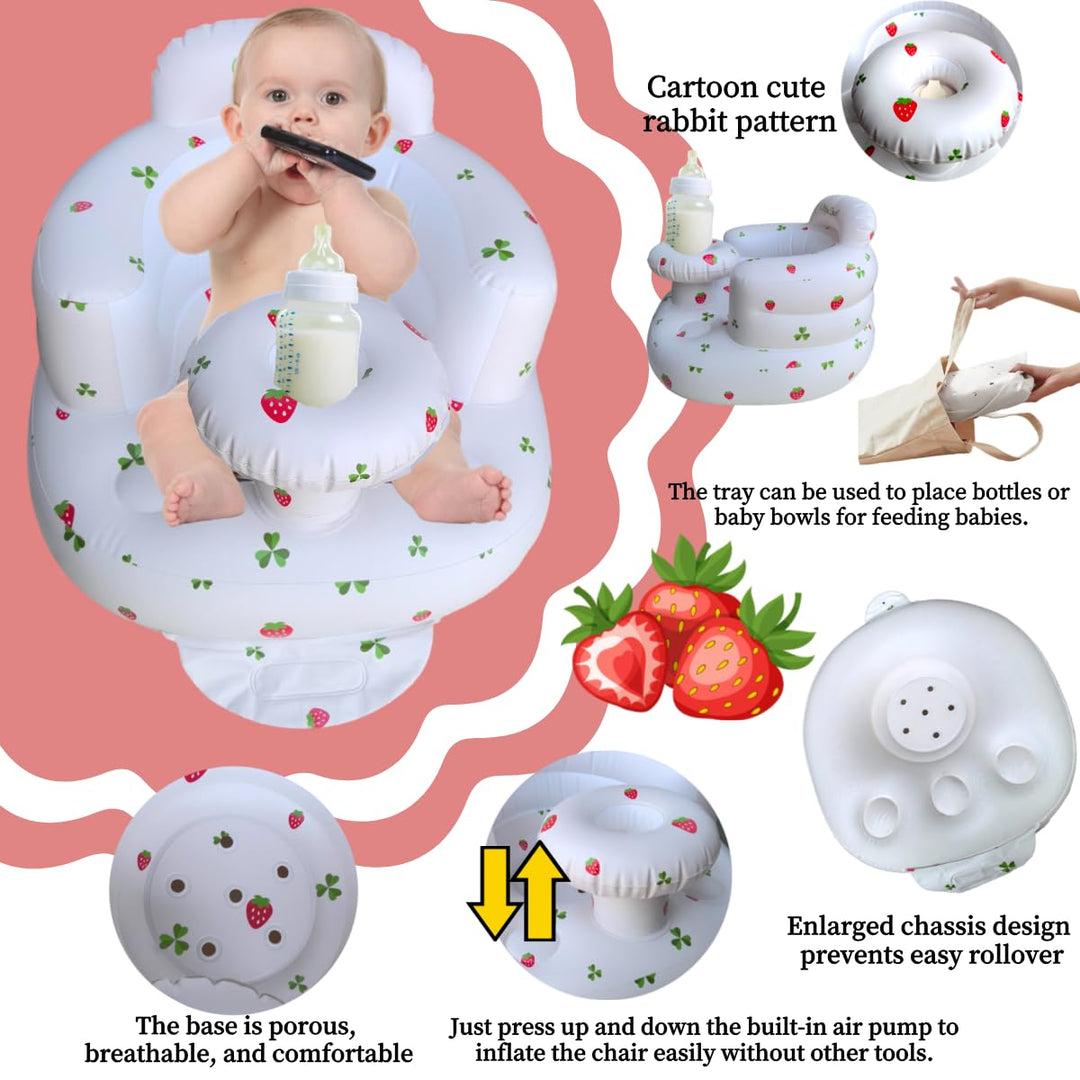 Aufblasbarer Baby-Sitz für Babys ab 4-24 Monaten,Baby-Rückenstützsofa,Boden-Sitzunterstützung zum Si