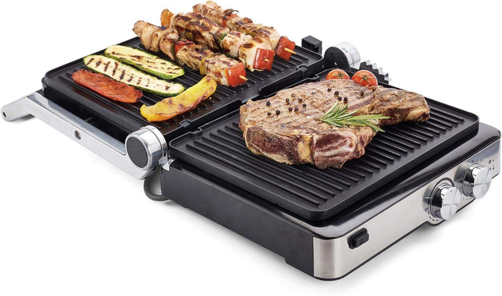 Ariete 1918 Grill&Taste Elektrogrill, 2000 W, herausnehmbare Platten, Schwimmplatte, 5 Temperaturstu