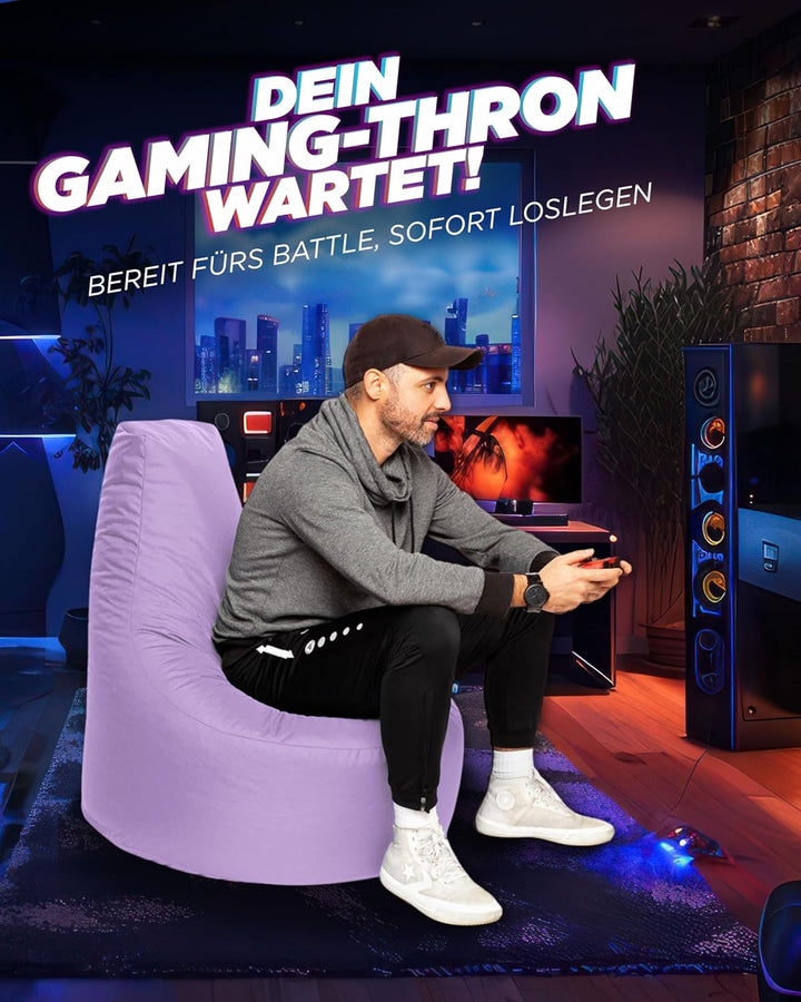 PATCH HOME Gamer Sessel Sitzsack Beanbag in 2 verschiedenen Grössen und 25 XXL - 80cm Durchmesser, 3