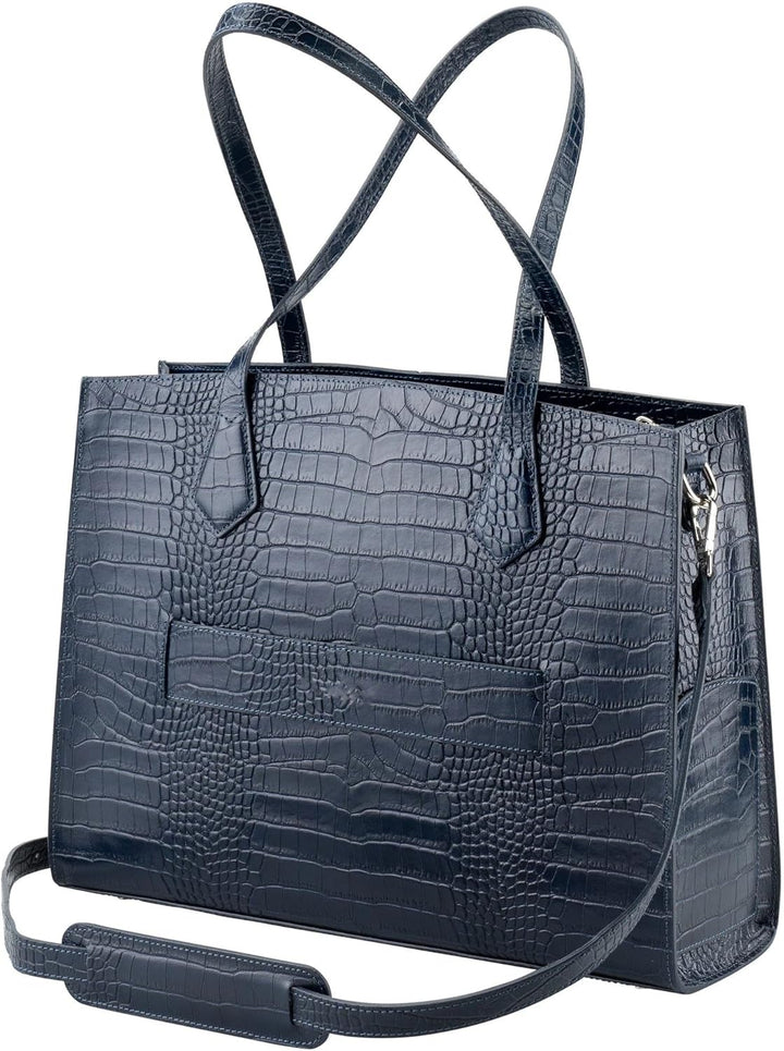 Su.B 14 Zoll Laptoptasche für Damen - Leichte Echtleder Arbeitstasche mit Innentasche - Schultertasc