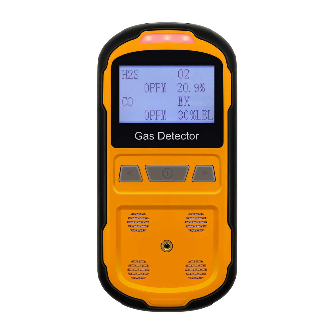 Gaslecksuchgerät für H2S CO O2 und LEL, tragbarer Multi-Gasmelder Gasdetektor mit akustischen, visue