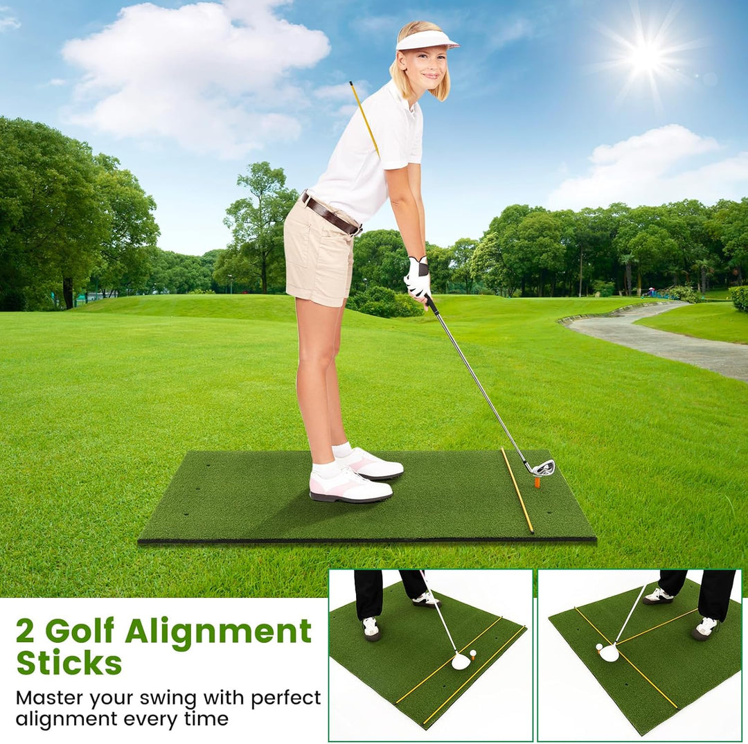 LIFEZEAL Golf Übungsmatte, Abschlagmatte Golf mit 6 Abschlagpositionen, Outdoor Sports Golf Training