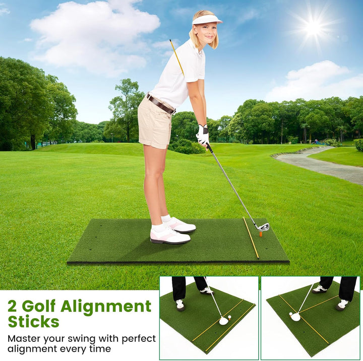 LIFEZEAL Golf Übungsmatte, Abschlagmatte Golf mit 6 Abschlagpositionen, Outdoor Sports Golf Training