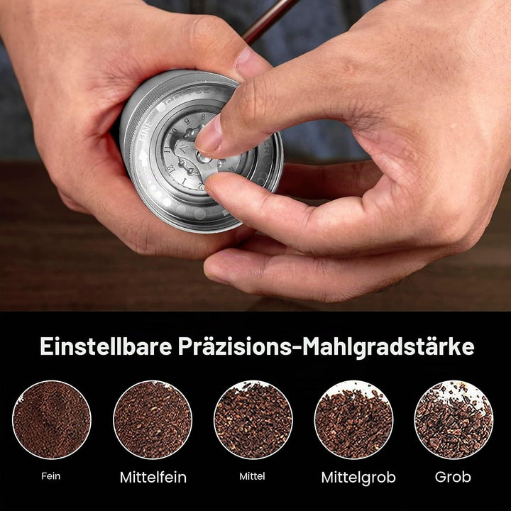 NewlukPro M6 Kaffeemühle Handbuch, Kapazität 25g, Hand Kaffeemühle Sharp Hexagonal Mahlkern, tragbar