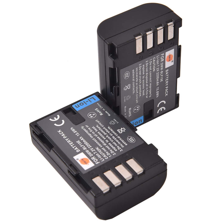 (2-Pack) DMW-BLF19E DSTE Ersatz Batterie Akku Kompatibel für DMW-BLF19 und Panasonic Lumix DMC-GH3,D