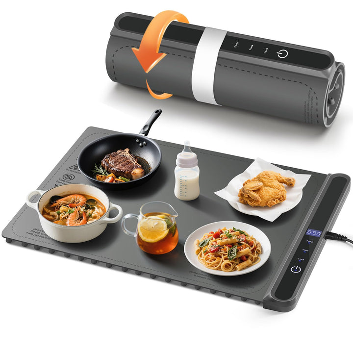 AUTOPkio Warmhalteplatte Elektrisch, Speisenwärmer Wärmeplatte 300W für Speisen Buffetwärmer 6 Tempe