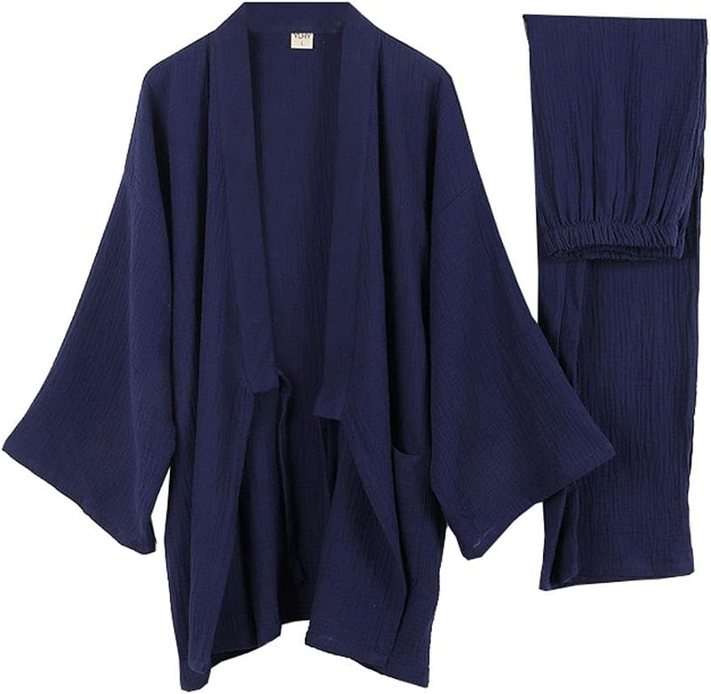 Japanische Kimono Loose Casual Home Pyjamas für Herren Nachtwäsche Grösse M O63