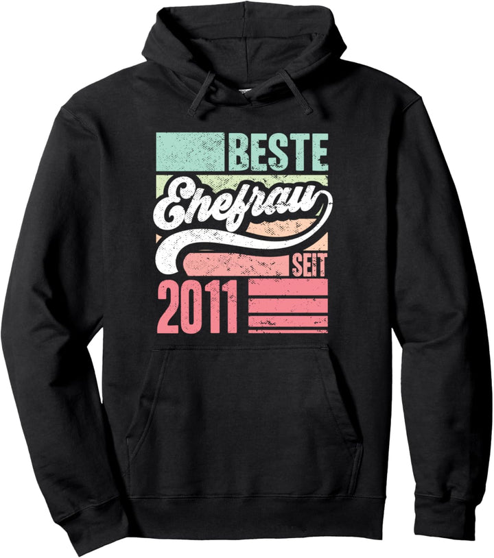 Beste Ehefrau seit 2011 zum 11. Hochzeitstag Vintage Retro Pullover Hoodie