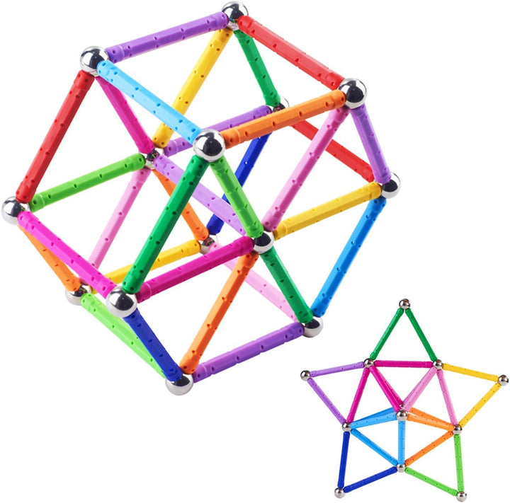 Beicarin 204 Stück Magnetische Bausteine, Spielzeug, Magnet Lernspielzeug, Magnetblöcke, Stapelspiel