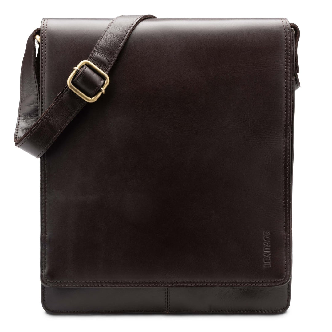LEABAGS Leder Umhängetasche Herren & Damen I Echtleder Laptoptasche bis 13 Zoll I Messenger Bag mit