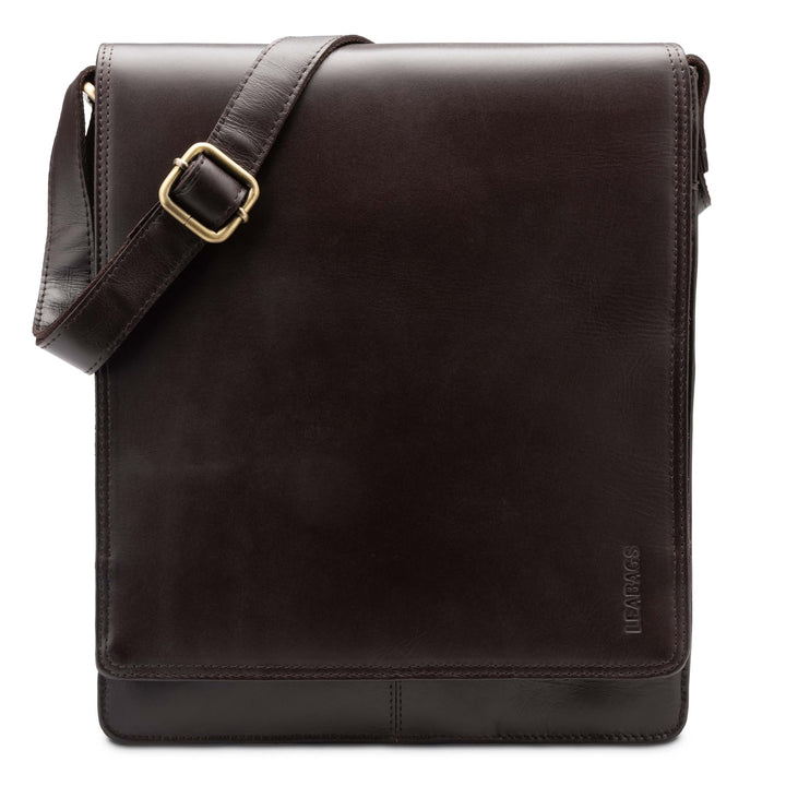 LEABAGS Leder Umhängetasche Herren & Damen I Echtleder Laptoptasche bis 13 Zoll I Messenger Bag mit