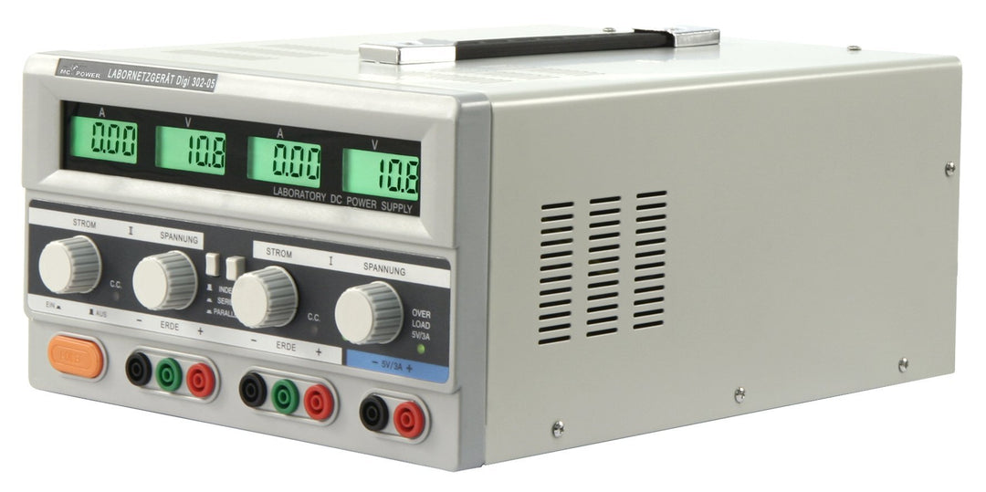 McPower - Labornetzgerät | Digi 302-05 | 2x 0-30V, 0-5A, 1x 5V/3A 0-10 A, 0-10 A