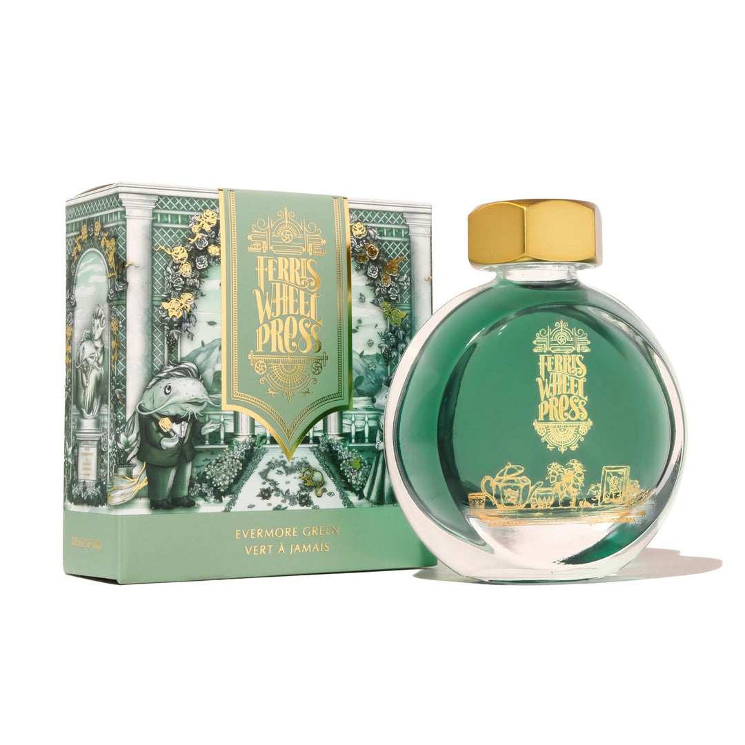 Ferris Wheel Press Ink, Everyday Ink Collection, Evermore Green, Acacia Green, 38ml Fountain Pen Ink