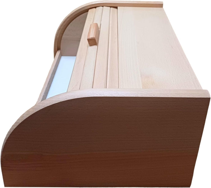 Brot-Box aus Holz, aufrollbar oder herunterklappbar, verschiedene Versionen erhältlich, holz, natürl