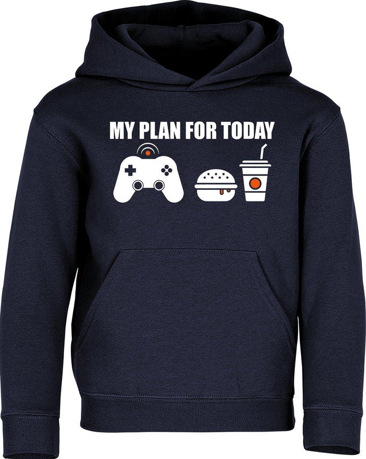Baddery Kinder Gamer Pullover - Gaming Kapuzenpullover für Jungen - Zocker Pulli 128 Navy, 128 Navy