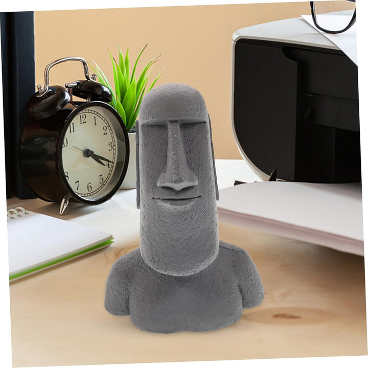 Happyyami Steinstatue Moai-Figur Moai-Statue Moai Tiki Kopf Figur Osterinselfigur Desktop-Moai-Dekor