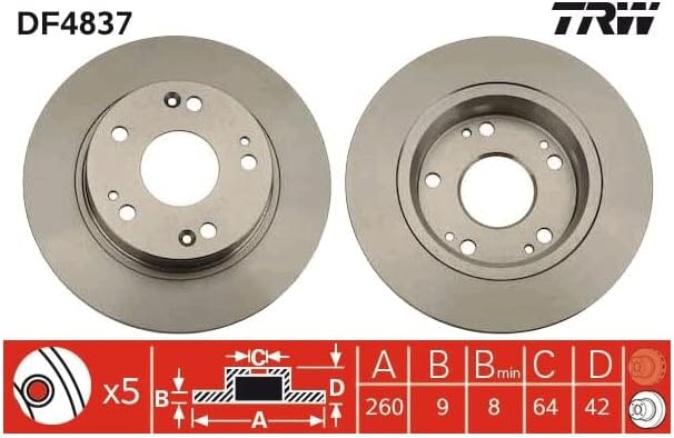 TRW Automotive AfterMarket DF4837 Bremsscheibe - (Paar)