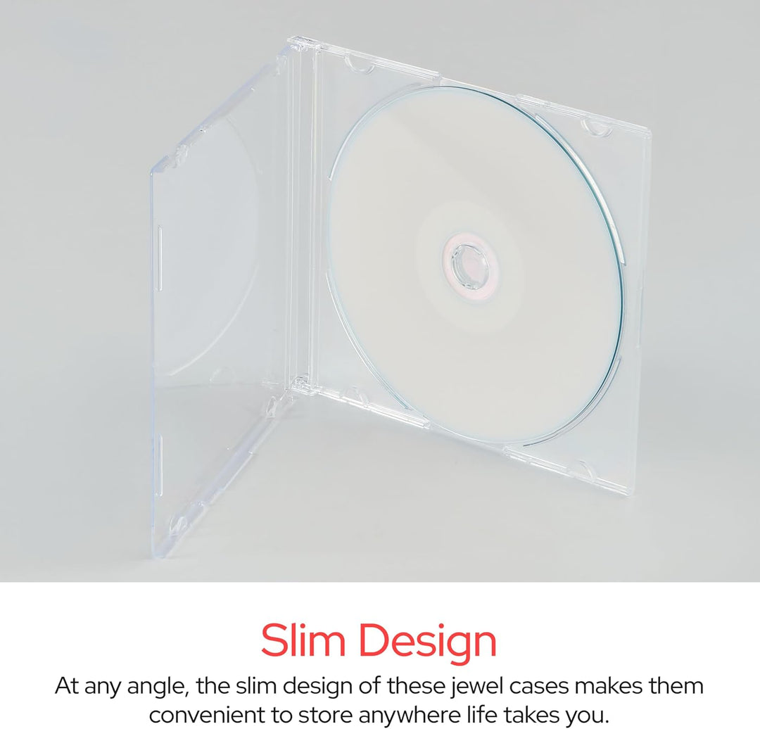 Verbatim CD DVD Blu-Ray Clear Slim Jewel Cases 5,2mm - 25 Stück 25 Stück, transparent, 25 Stück, tra