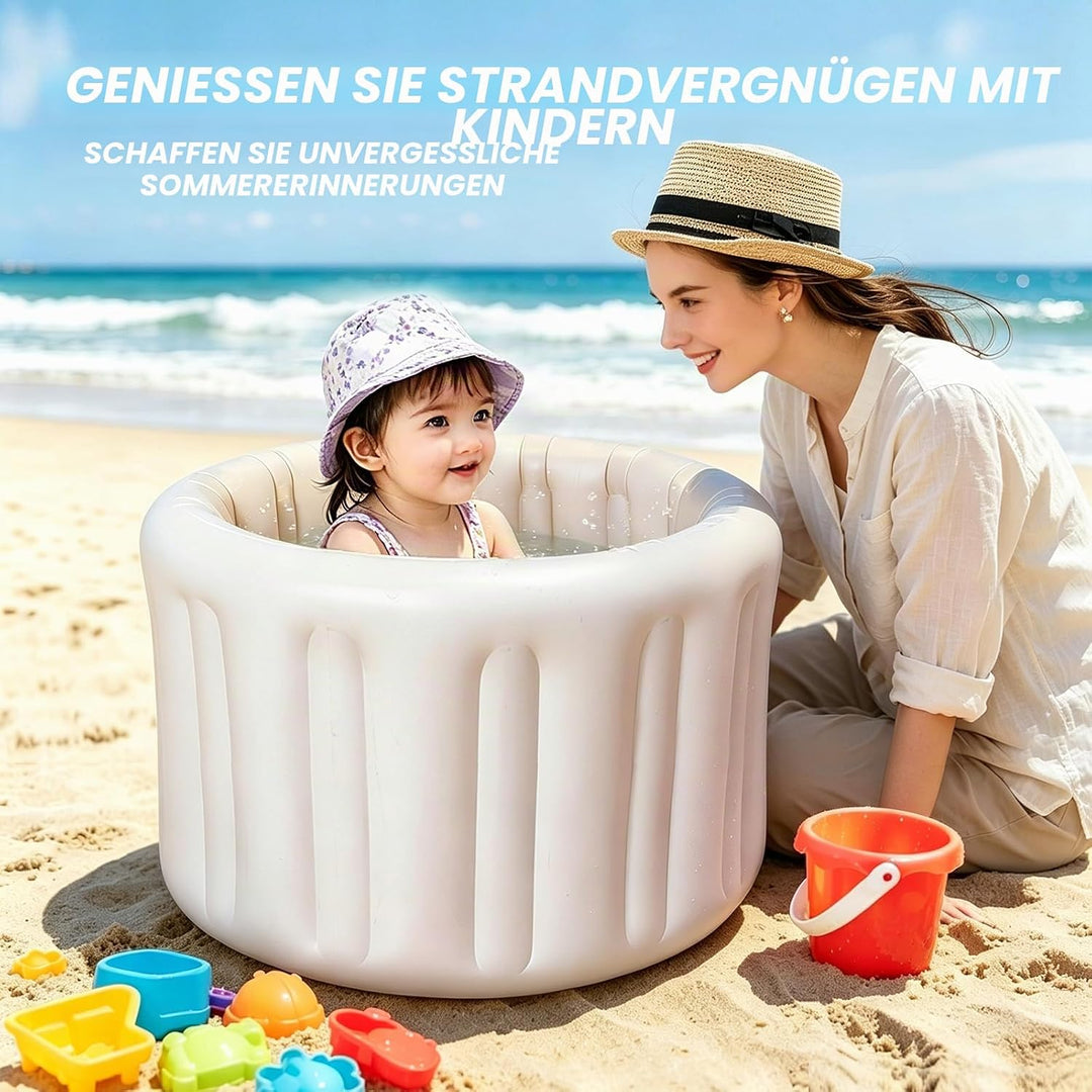 Aufblasbare Babybadewanne XL - Tragbare Kleinkindwanne für Dusche, reisefreundlich, leicht zu entlee
