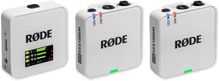 Rode Wireless GO Gen 3 Drahtloses 2-Kanal Mikrofon-Funksystem Weiss mit Interview GO Handadapter Wei
