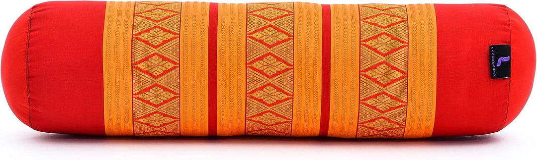 Leewadee Pilatesrolle Yoga Bolster Yogakissen Ökologisches Naturprodukt, Kapok, Sf02 - Orange