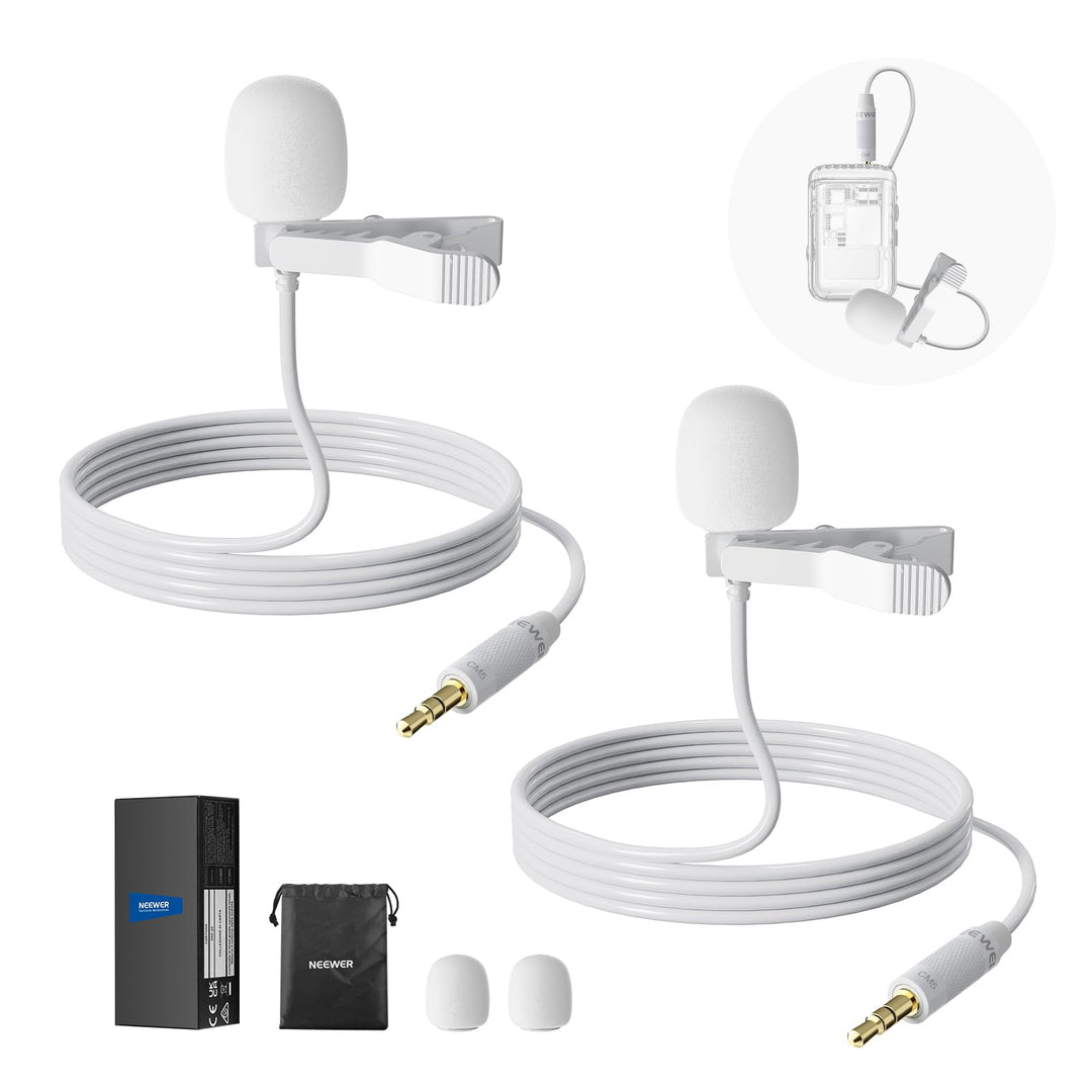 NEEWER 2er Pack Lavalier Ansteckmikrofon, kompatibel mit Rode Wireless GO II 2 DJI Kabelloses Mikrof